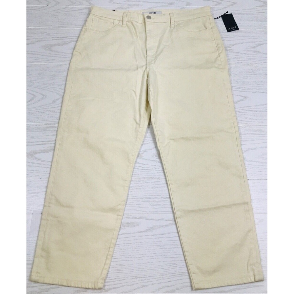 Joes Jeans Crop Jean Women 32 Yellow Boyfriend Stretch Relaxed Mid Rise New $188